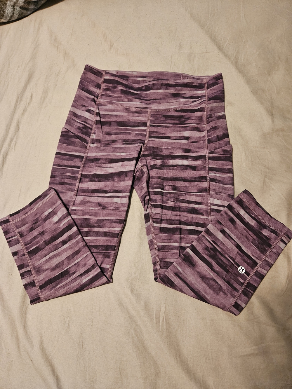 lululemon athletica Purple Striped High-Rise Leggings